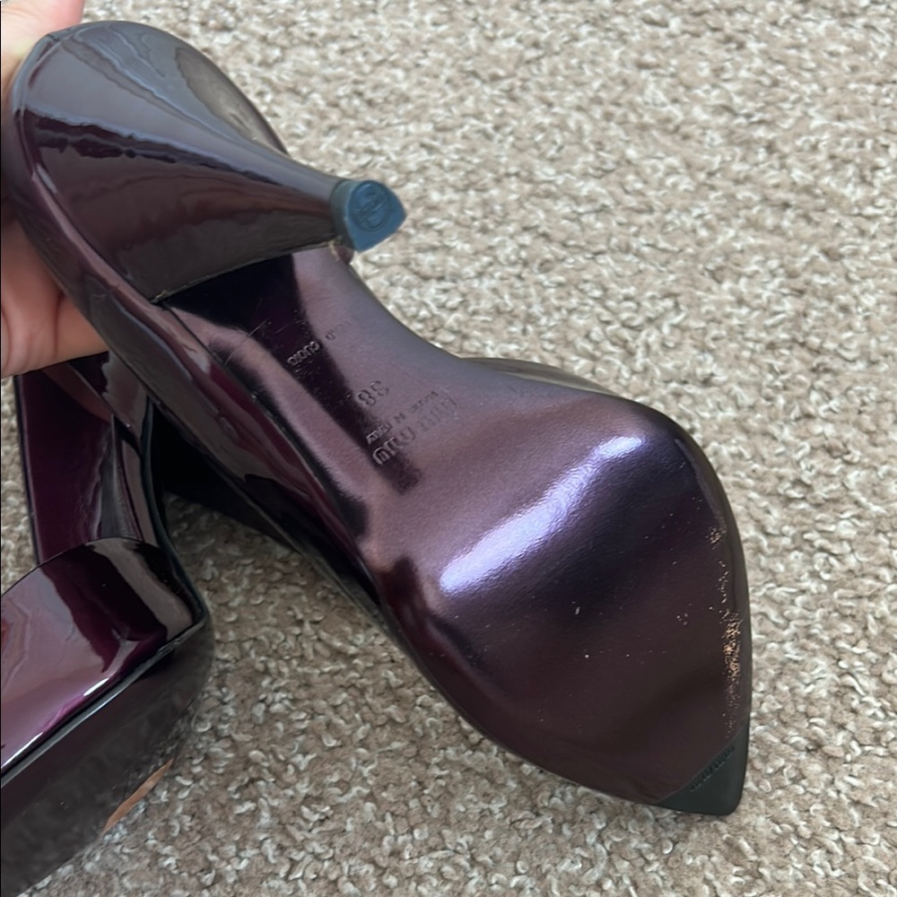 Miu Miu Purple Patent Leather Heels - Picture 6 of 15